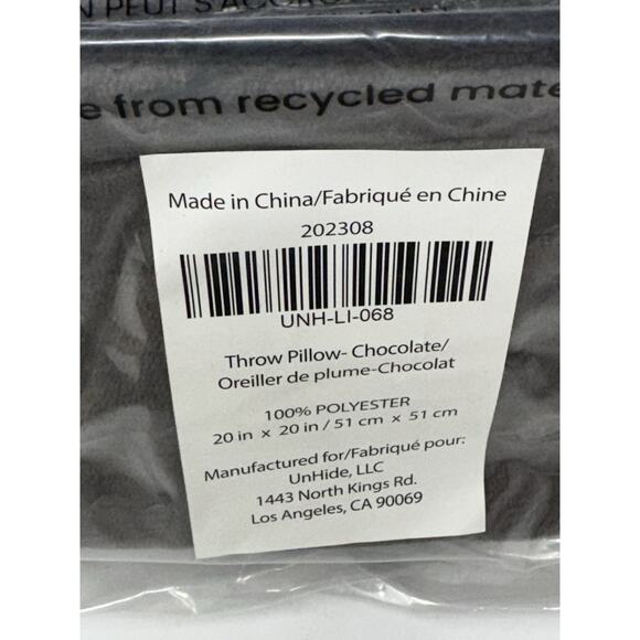 Unhide Faux Fur Bundle New Small Blanket And 20x20 Chocolate Pillow -Ship Fast - Picture 4 of 9